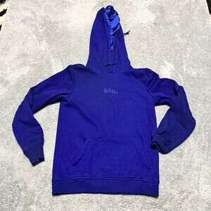 Kin Apparel Keep It Naturally Hoodie Womens XS Blue Purplw Lined Pullover